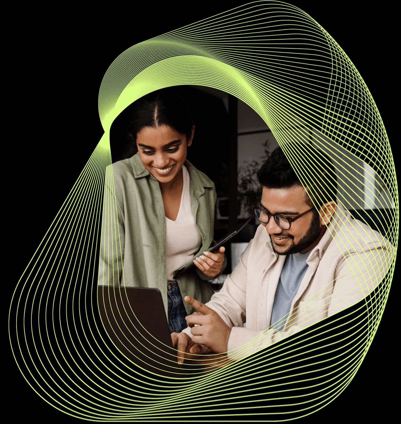 People collaborating with AI